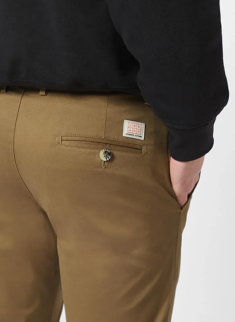 Urbano Fashion  Urbano Fashion Men's Khaki Cotton Slim Fit Casual Chinos Trousers Stretch for Men | Best Price UAE